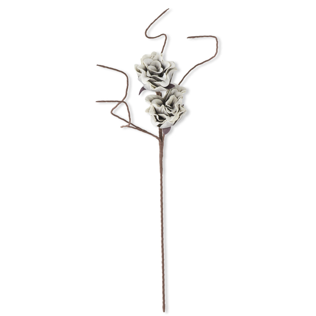 Gray & White Eva Double Bloom Stem