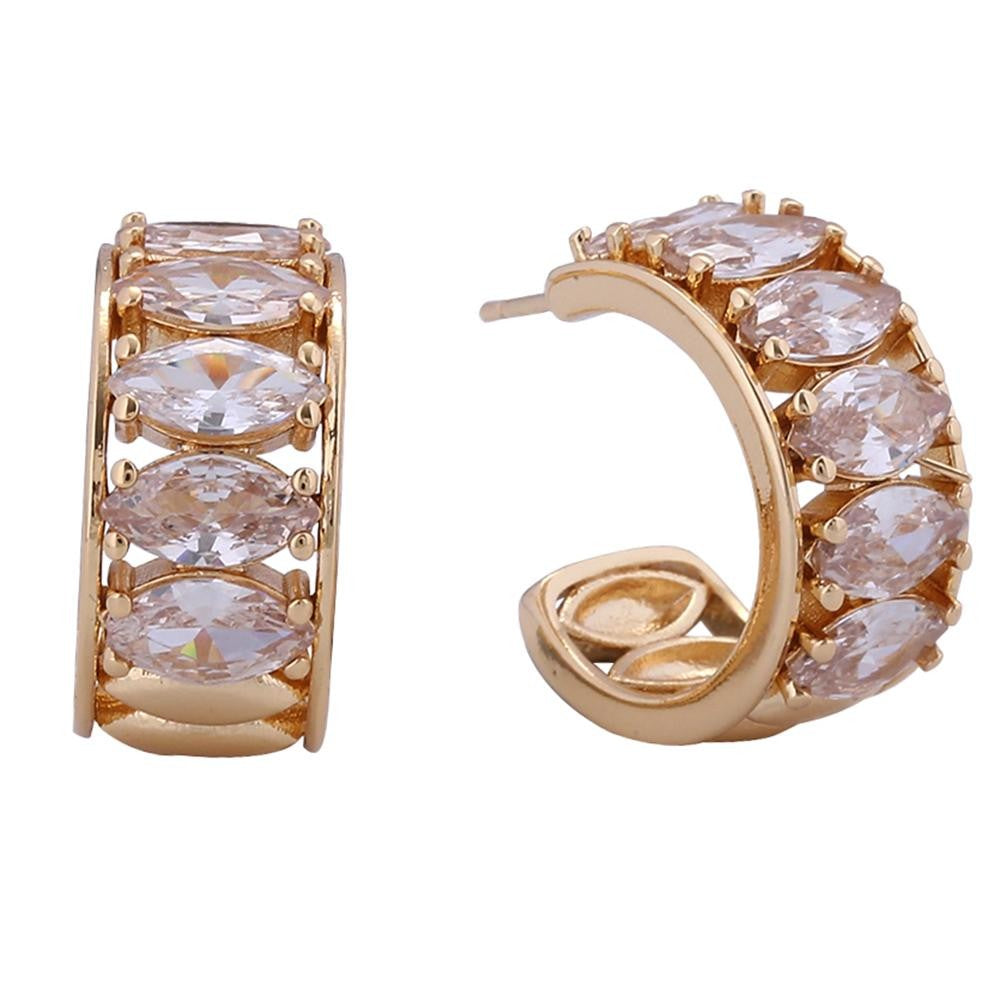Do Everything In Love Hoop Earrings Featuring Oval Cubic Zirconia Details