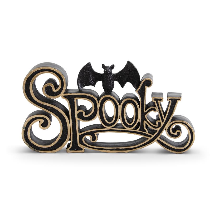 Black & Gold Spooky Tabletop Sign