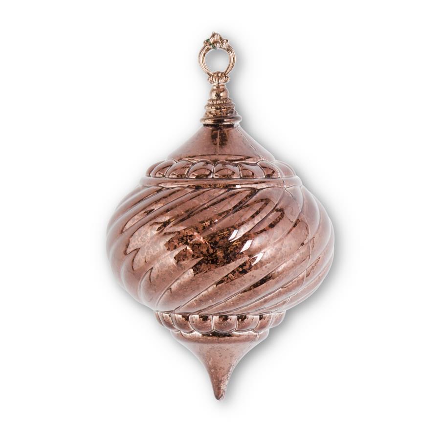 Copper Brown Swirled Shatterproof Ornament