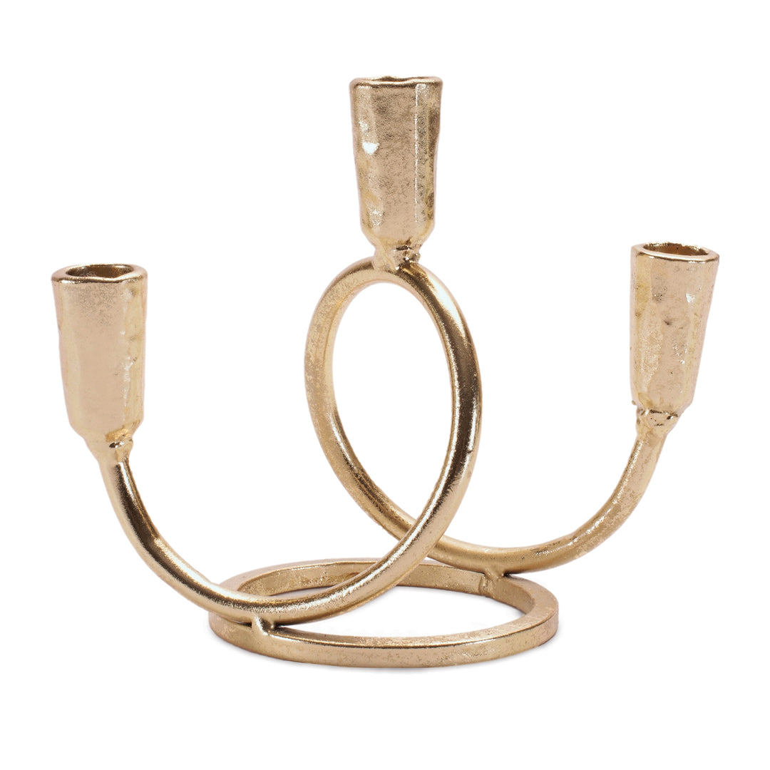 Brass Triple Taper Candle Holder