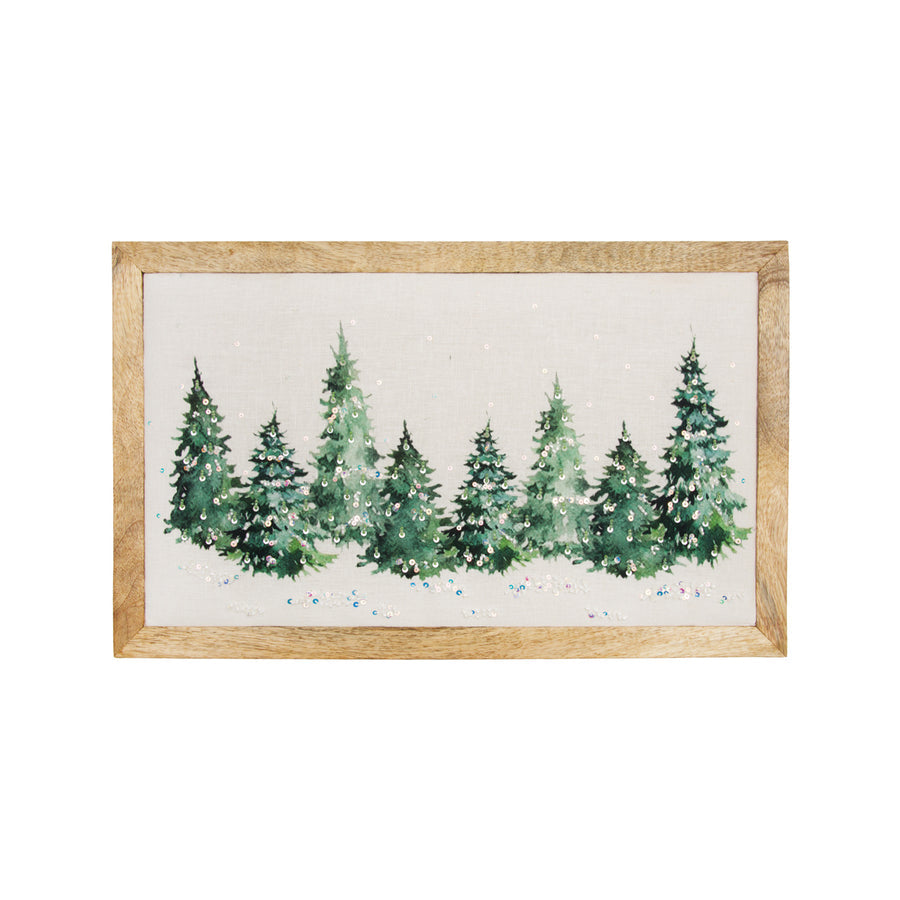 Embellished Evergreen Trees Wall Art
