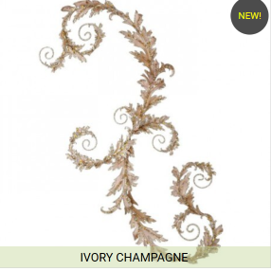 Gold Wire Acanthus Velvet and Glitter Garland