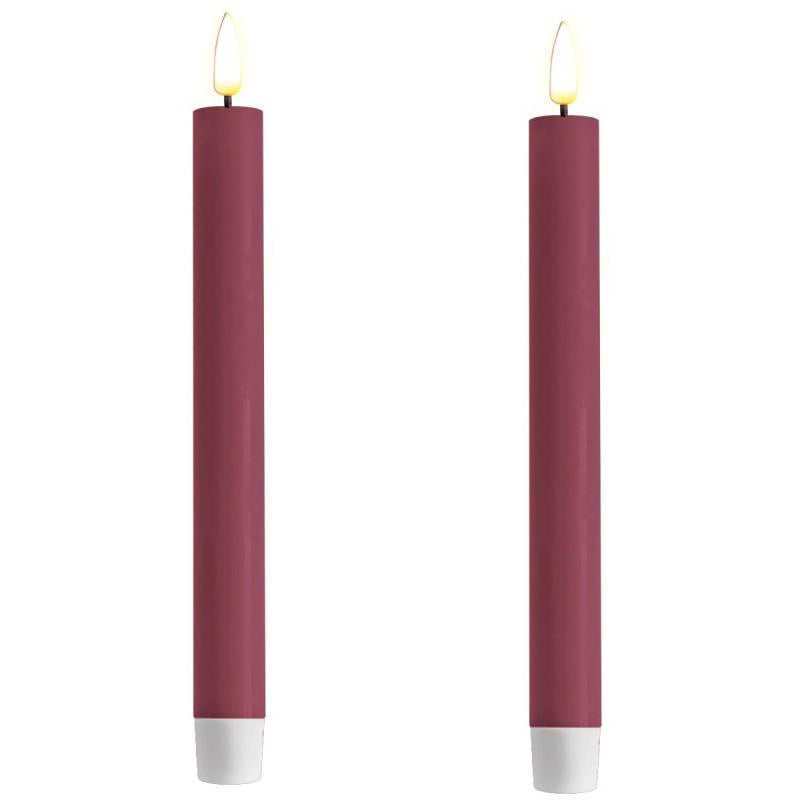 9.6" Magenta LED Taper Candles Set/2