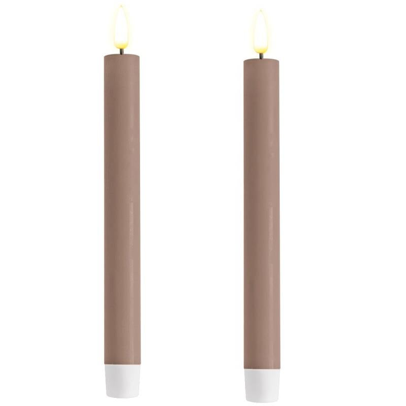 9.6" Rose LED Taper Candles Set/2