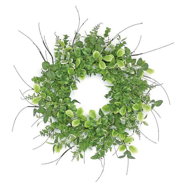 Mixed Foliage and Fern Wreath