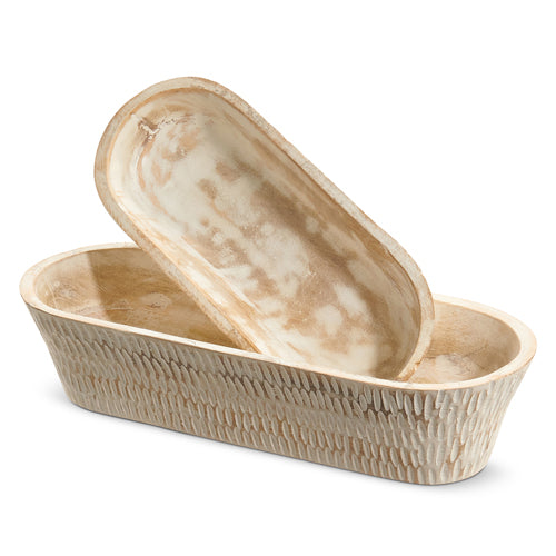 Whitewash Oval Bowls