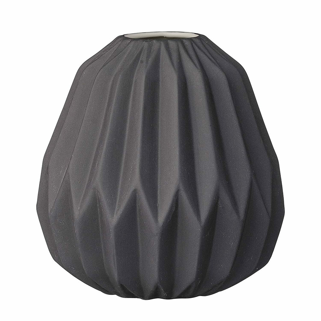 matte black fluted vase