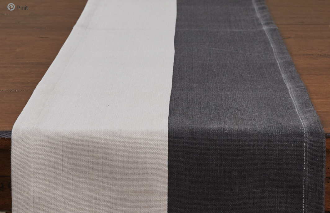 Ebony & Ivory Color Block Table Runner.