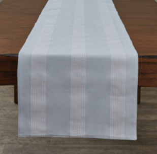 Blue Mist Stripe Woven Table Runner