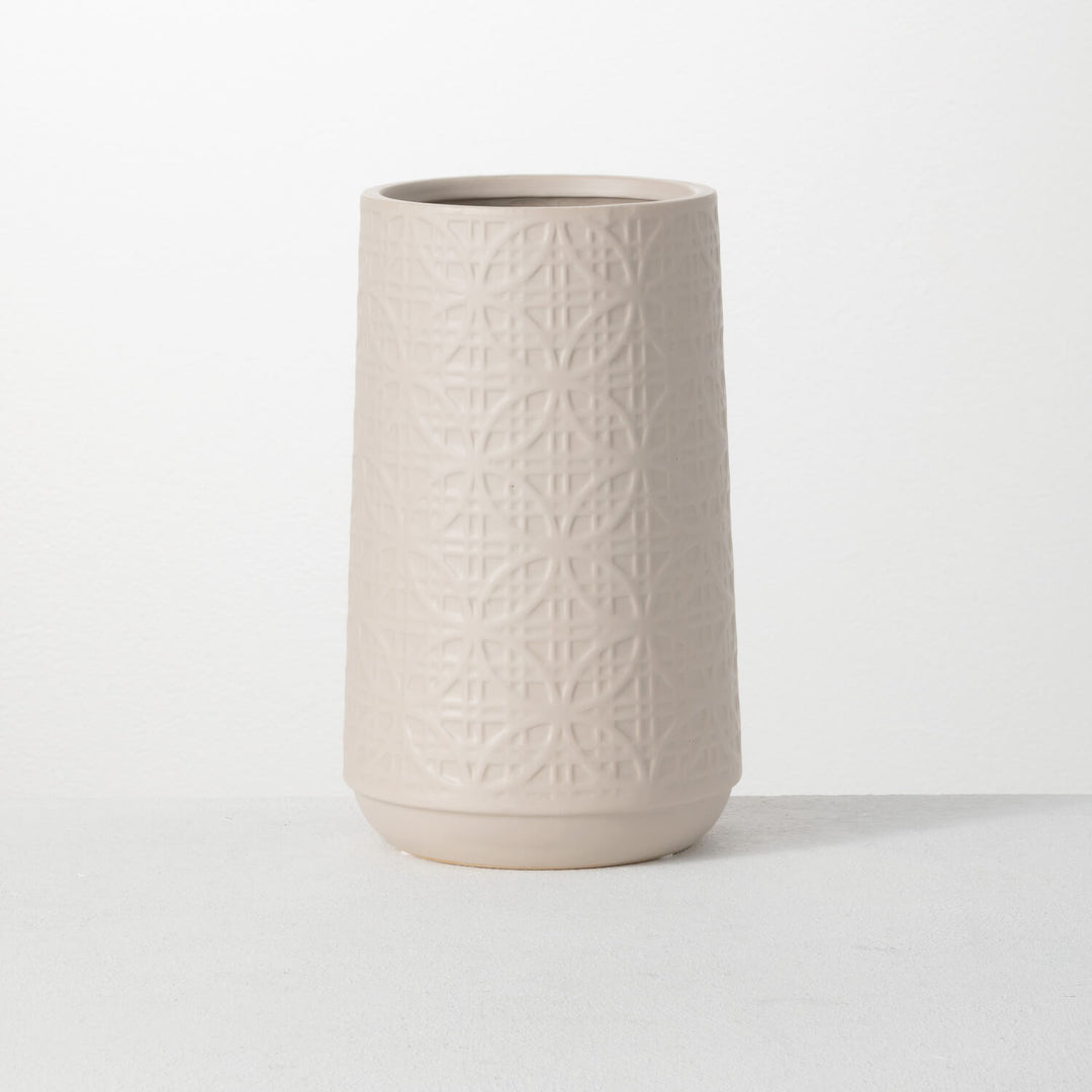 White Textured Vase