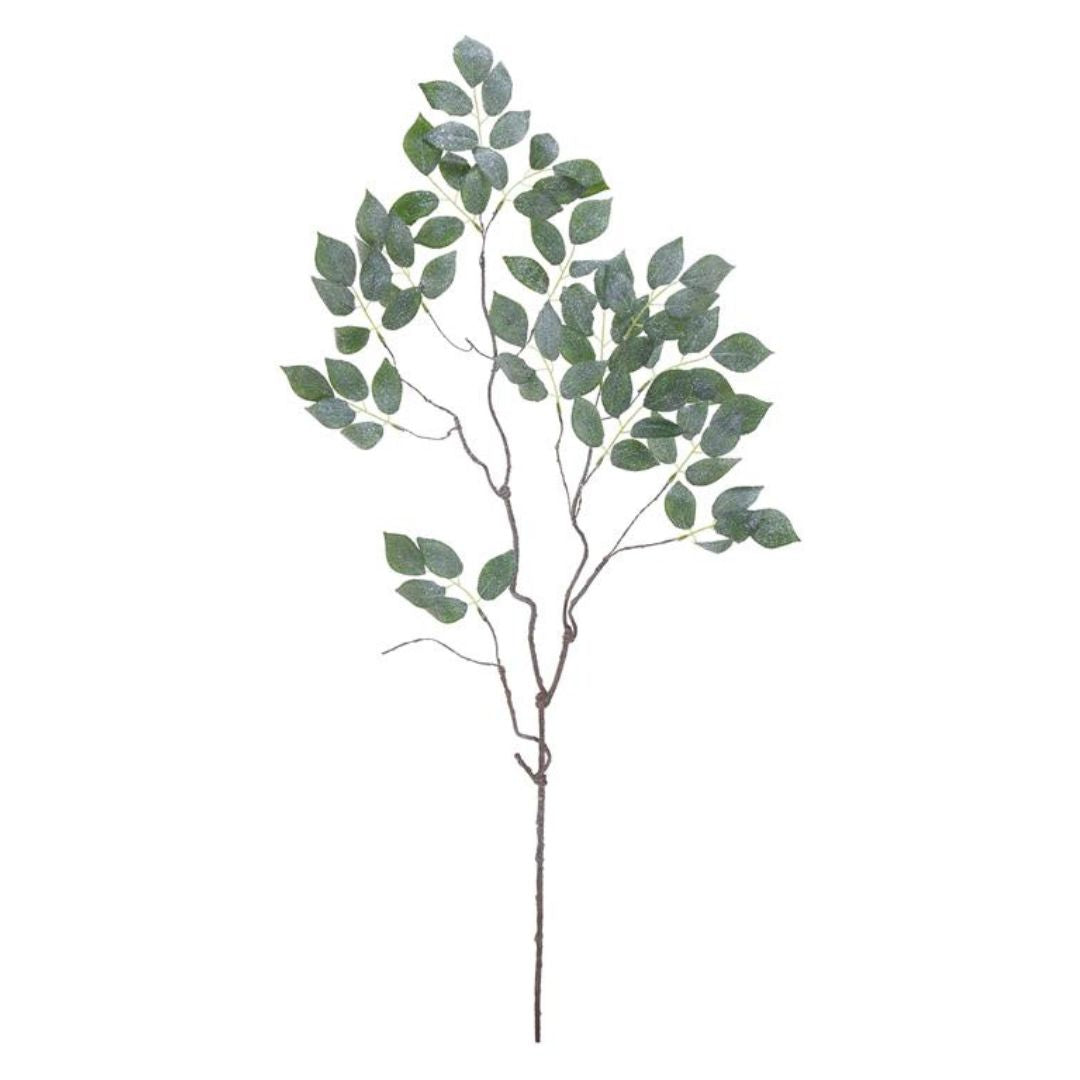 Glittered Mulberry Leaf Spray