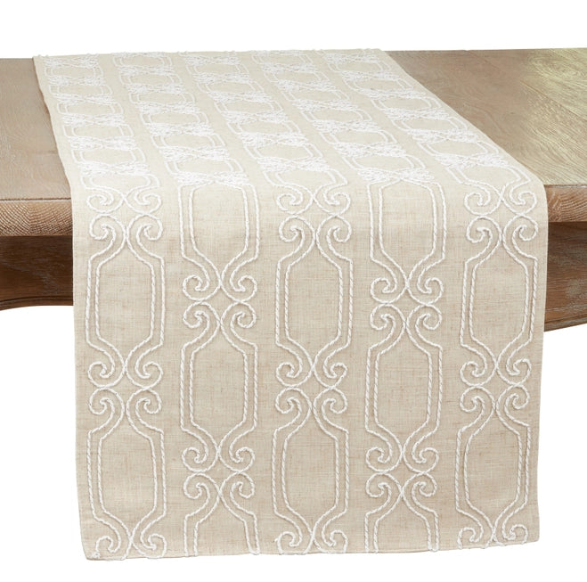 Embroidered Scroll Runner