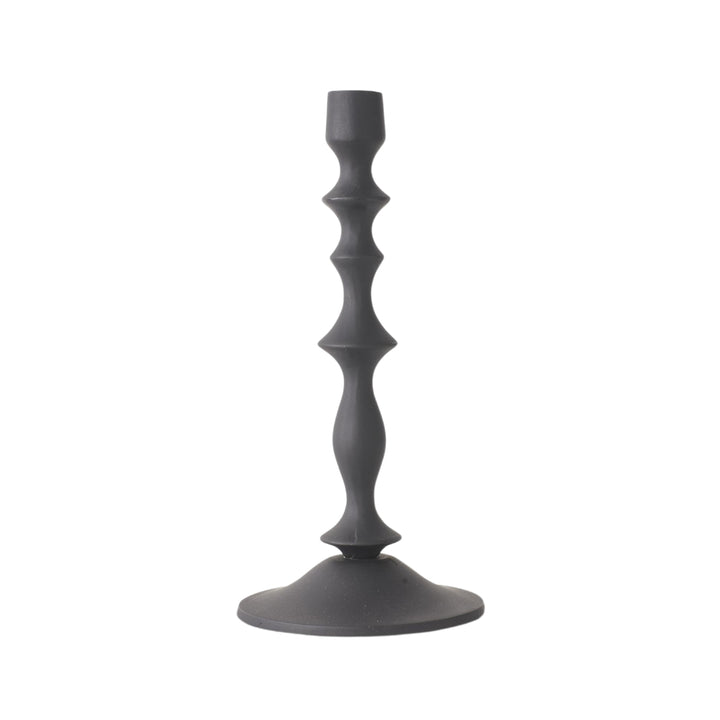 Black Turned Taper Metal Candle Holders
