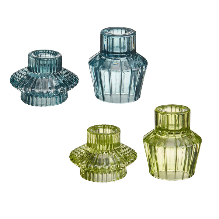 Vintage Glass Candle Holders