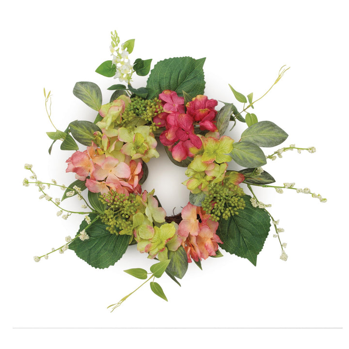 Red, Pink, and Green Hydrangea Candle Ring