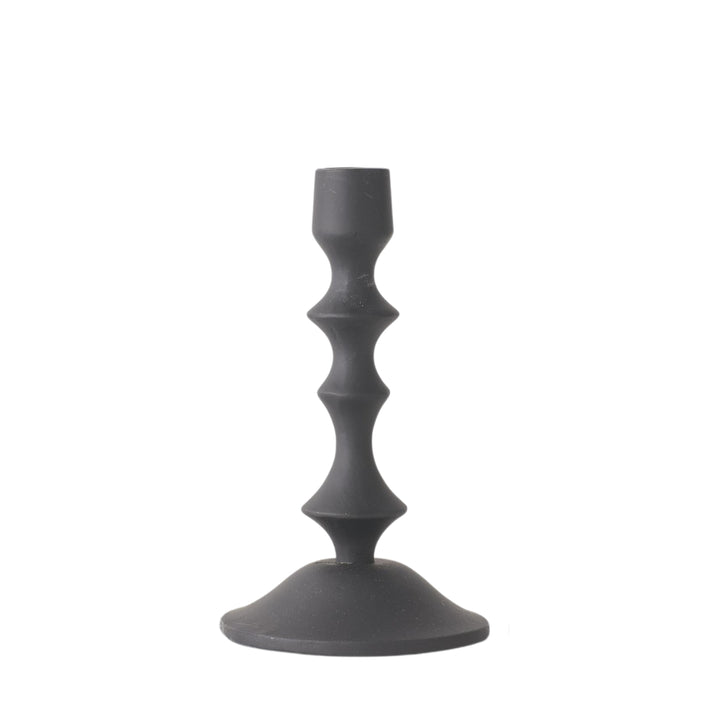 Black Turned Taper Metal Candle Holders
