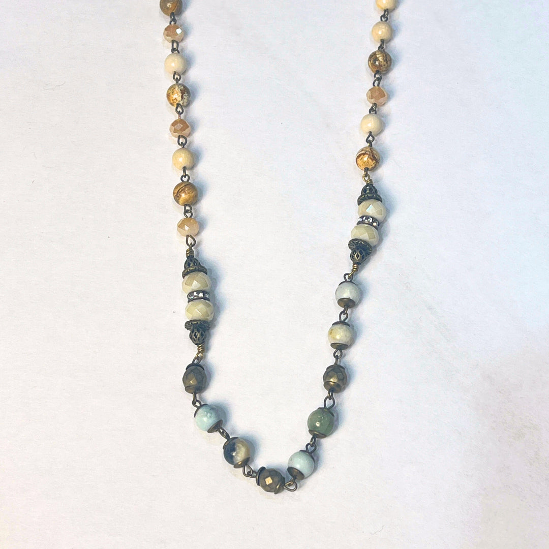 Boho Natural Stone Beaded Necklace