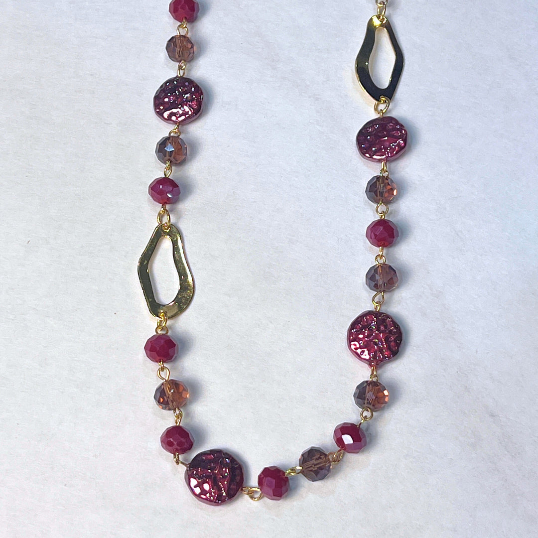 Beaded Gem &amp; Metal Corded Necklaces