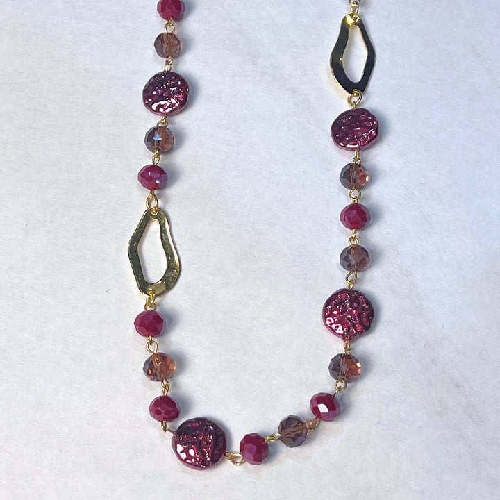 Beaded Gem &amp; Metal Corded Necklaces