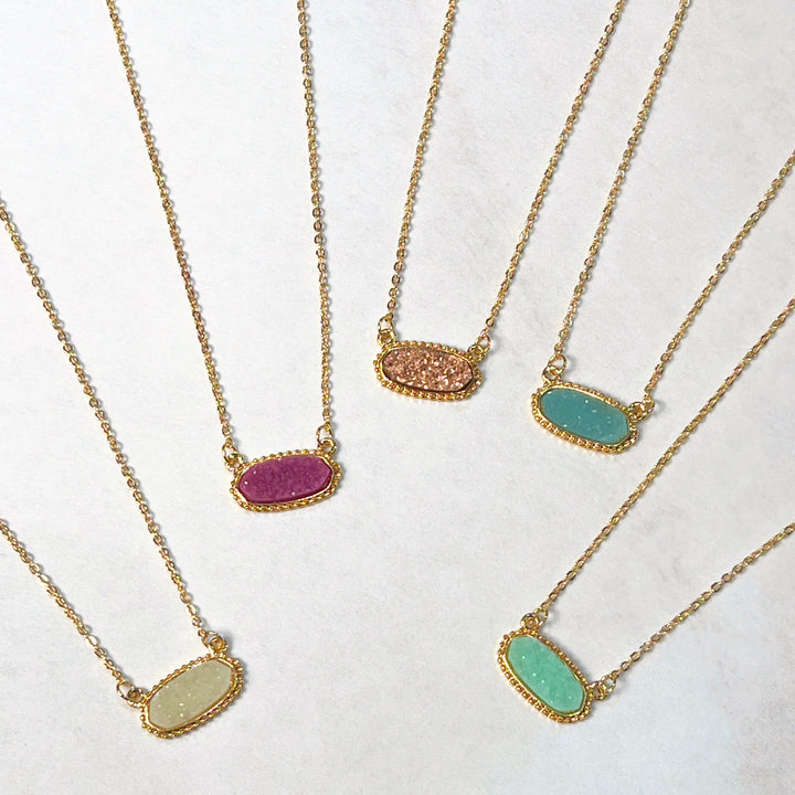 Druzy Pendant Necklaces