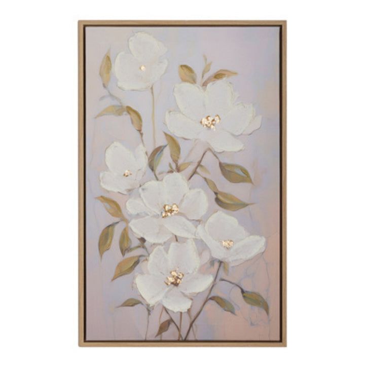 White Blooms Framed Wall Art
