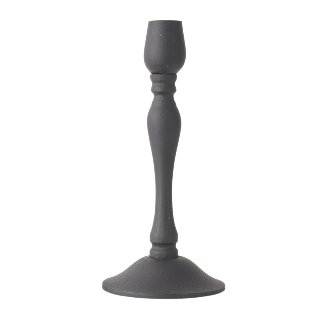 Black Turned Taper Metal Candle Holders