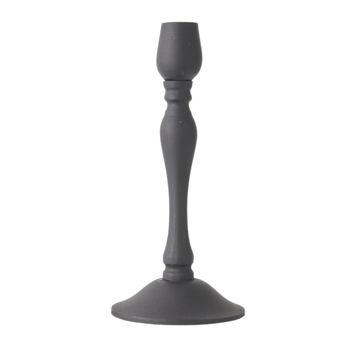 Black Turned Taper Metal Candle Holders
