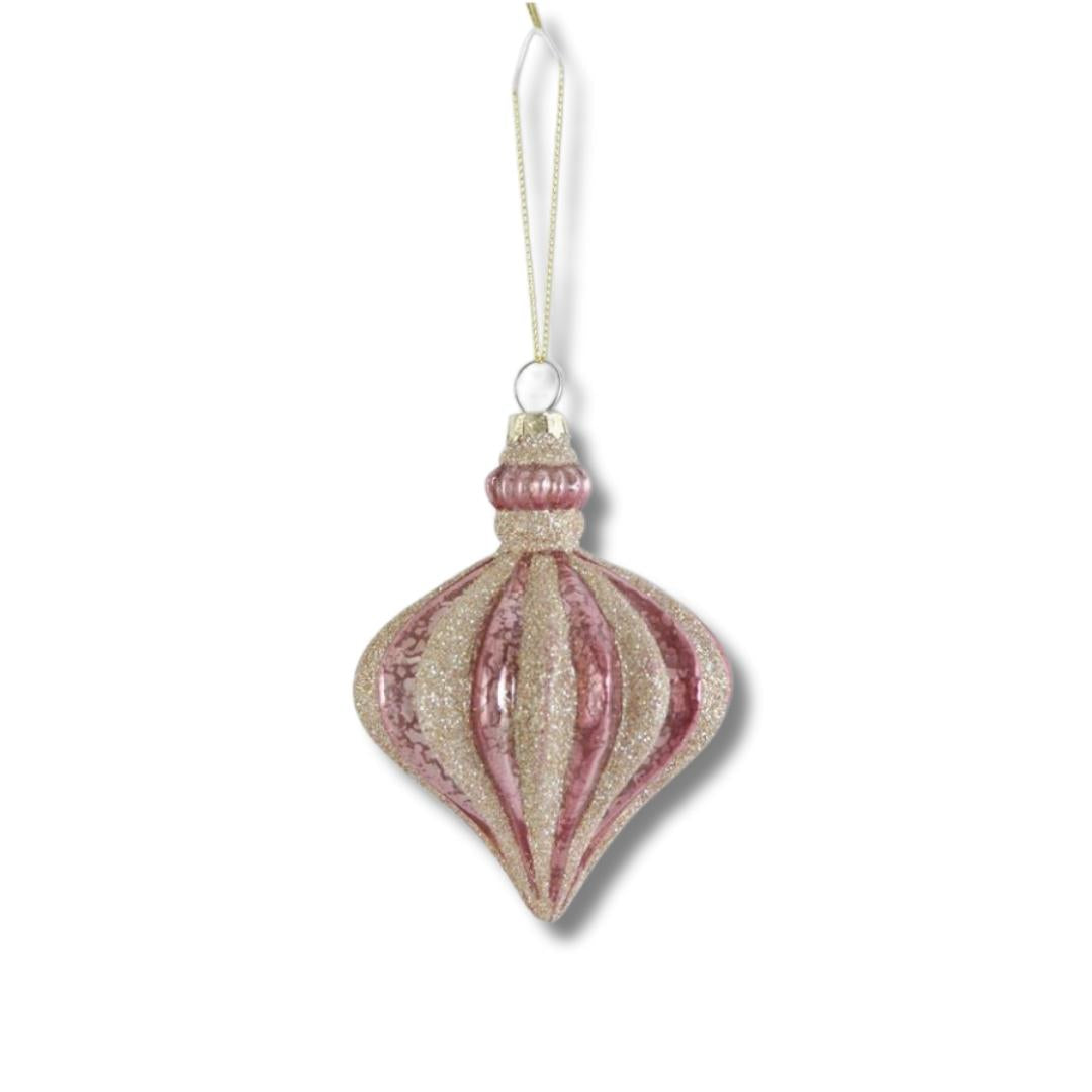 Pink and Champagne Mercury Glass Ornaments