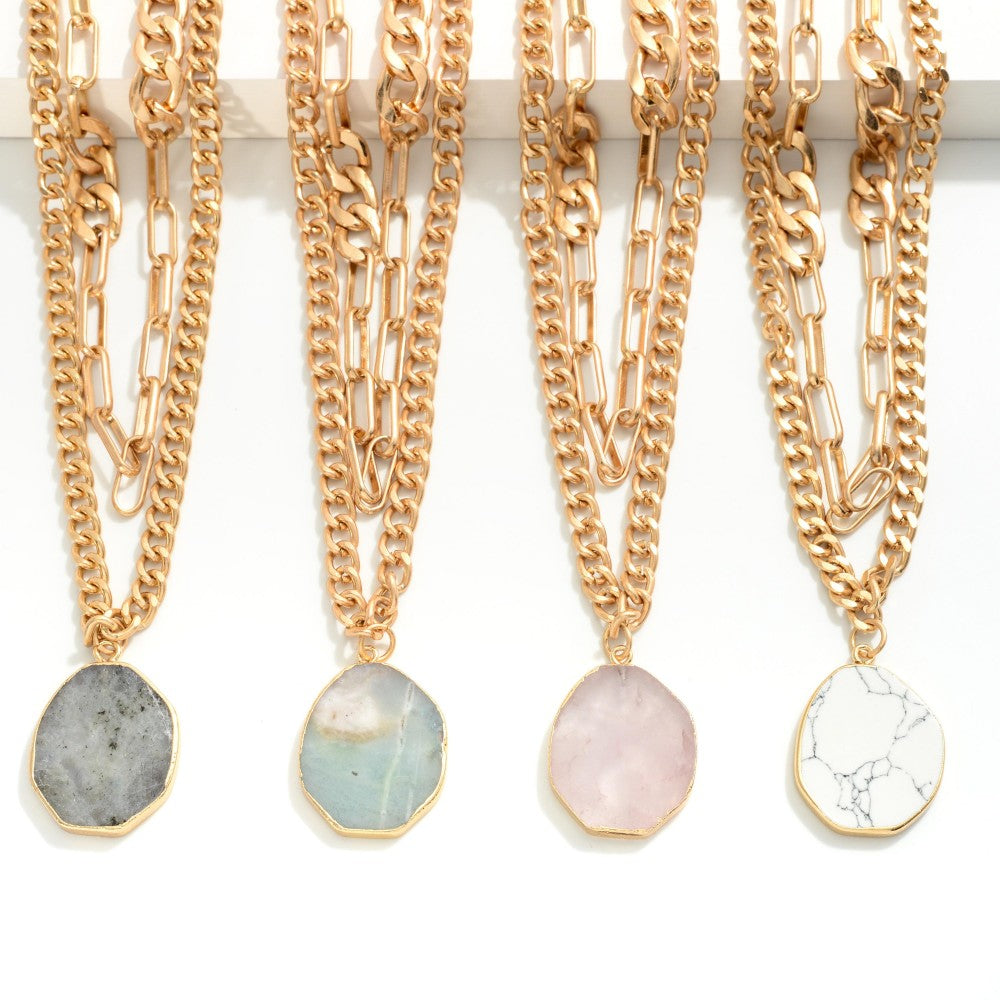 Mint Stone Chain Link Necklace