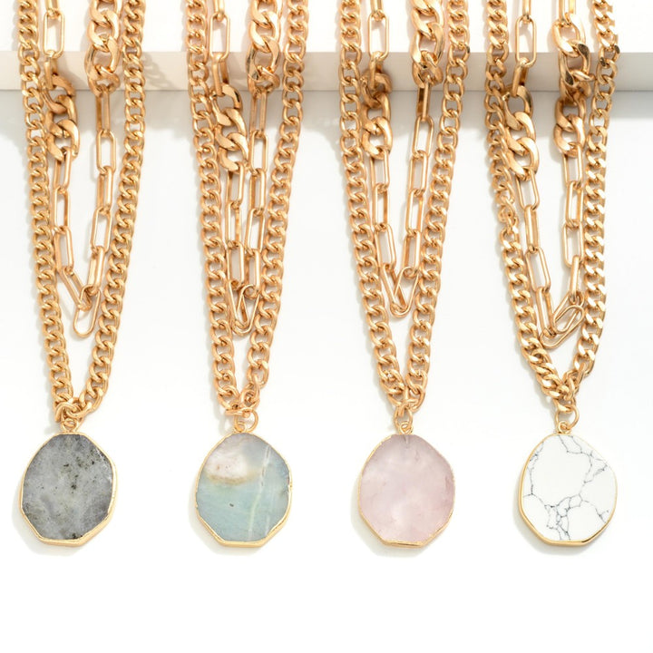 Mint Stone Chain Link Necklace
