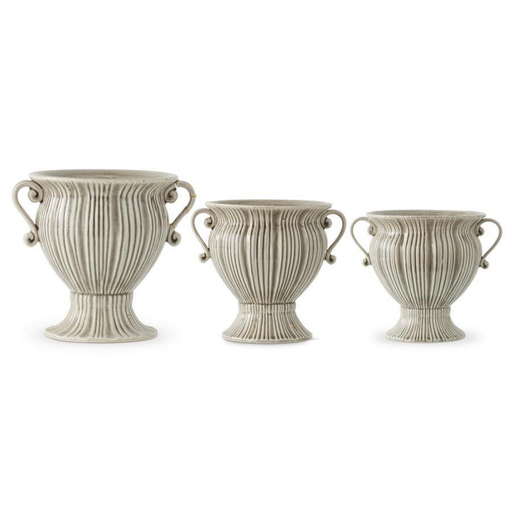 Gray Ceramic Art Deco Style Urns