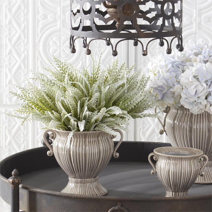 Gray Ceramic Art Deco Style Urns