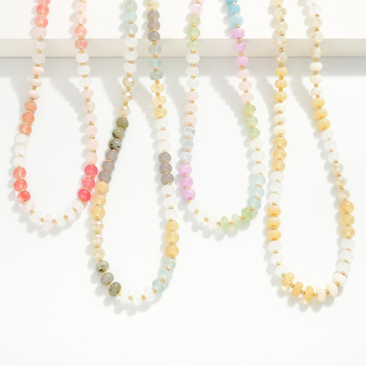 Faceted Bead and Polished Natural Stone Beaded Necklaces