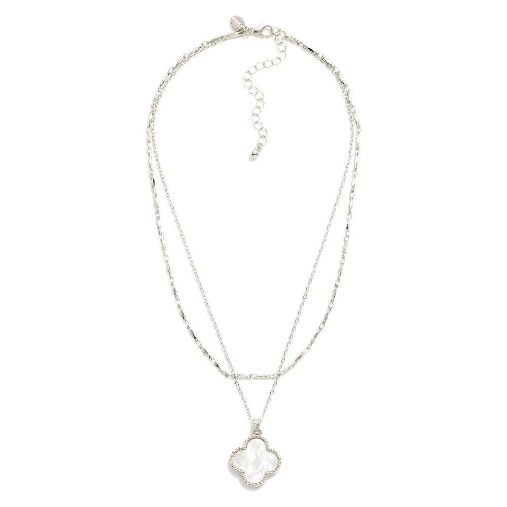 Layered Chain Link Necklace Featuring Clover Station