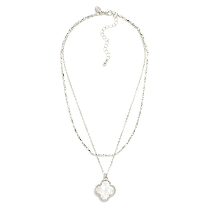 Layered Chain Link Necklace Featuring Clover Station