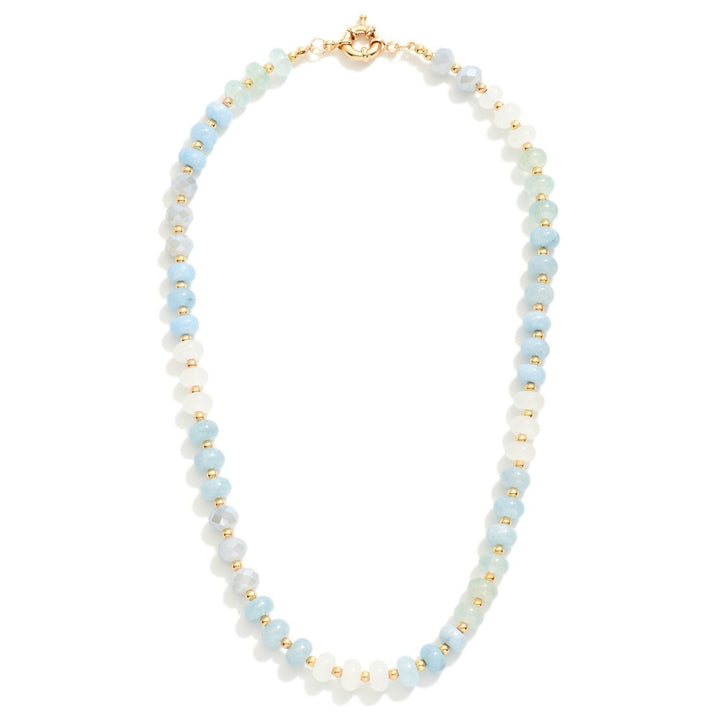 Candy Bead Beaded Necklace Featuring Gold Tone Beads