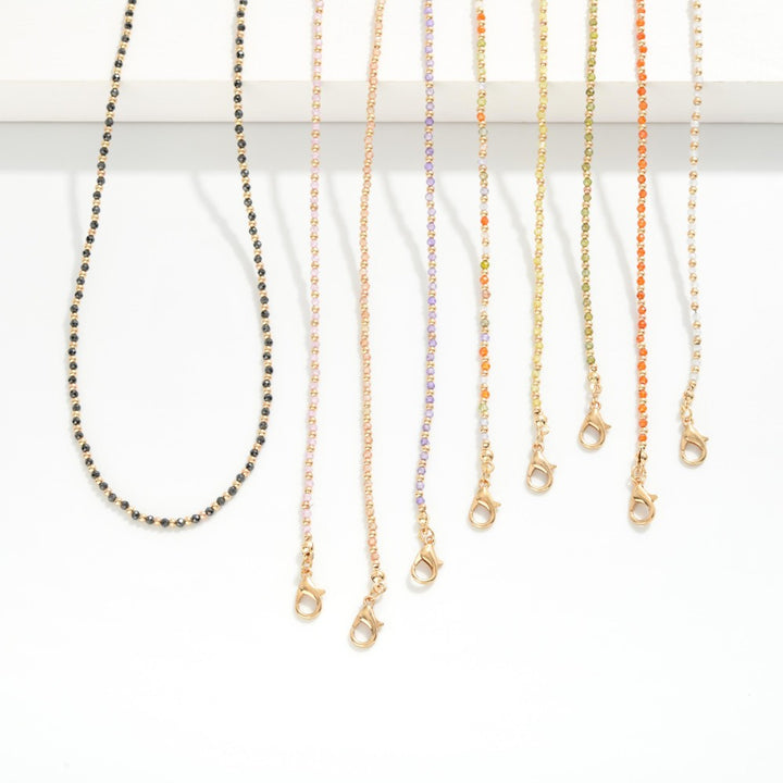 Faceted Bead & Metal Tone Beaded Necklace