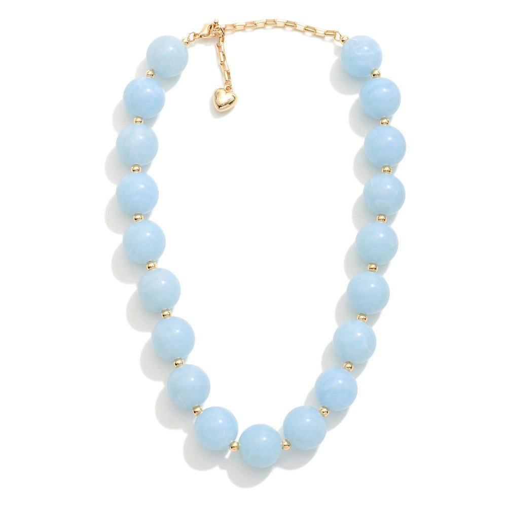 Chunky Marbled Acetate Bead Beaded Necklace