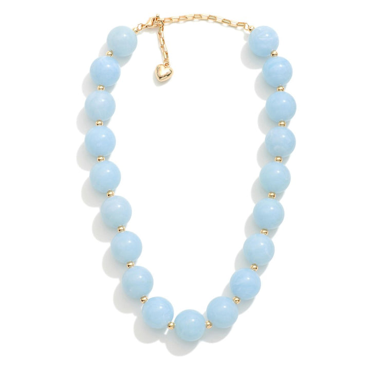 Chunky Marbled Acetate Bead Beaded Necklace