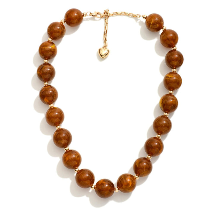 Chunky Marbled Acetate Bead Beaded Necklace