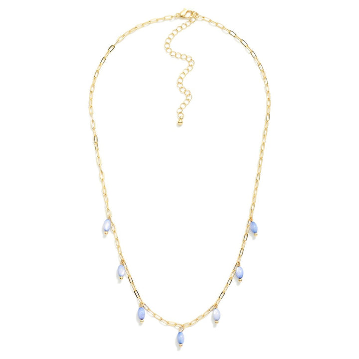 Chain Link Necklace Featuring Bead Charm Details