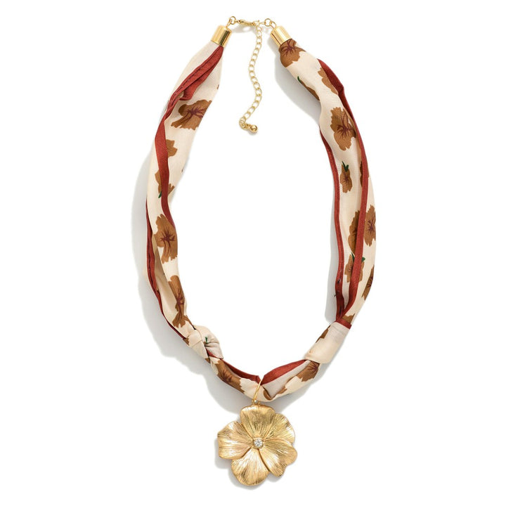 Bandana Necklaces Featuring Gold Charm