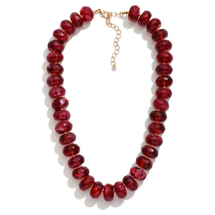 Marbled Acetate Faceted Bead Necklace