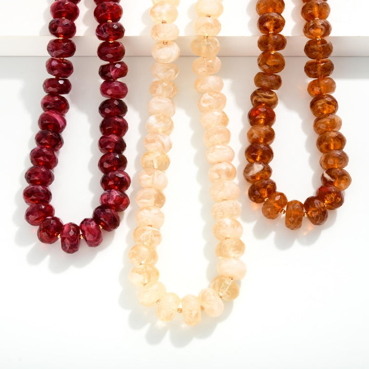 Marbled Acetate Faceted Bead Necklace