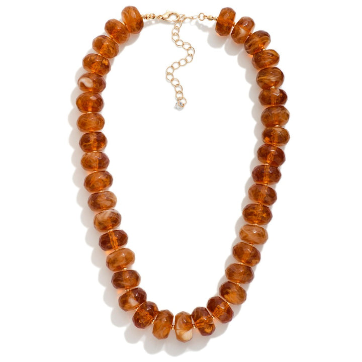 Marbled Acetate Faceted Bead Necklace
