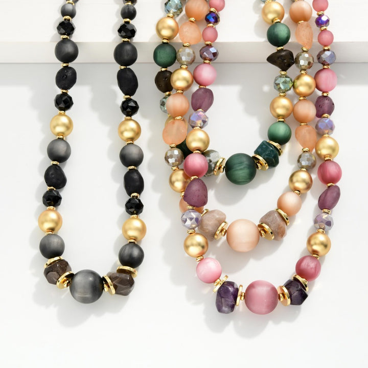 Beaded Necklaces Featuring Stones, Metal Tones, &amp; Faceted Beads