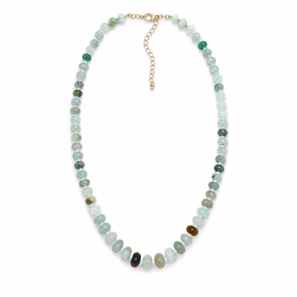 Graduated Stone Bead Beaded Necklace