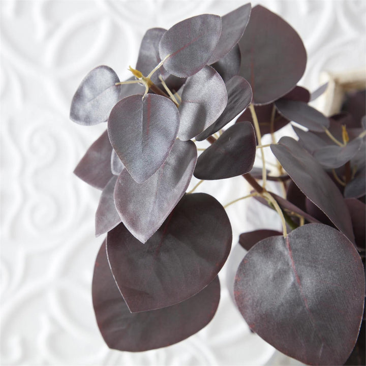 Burgundy Flat Leaf Eucalyptus Stem