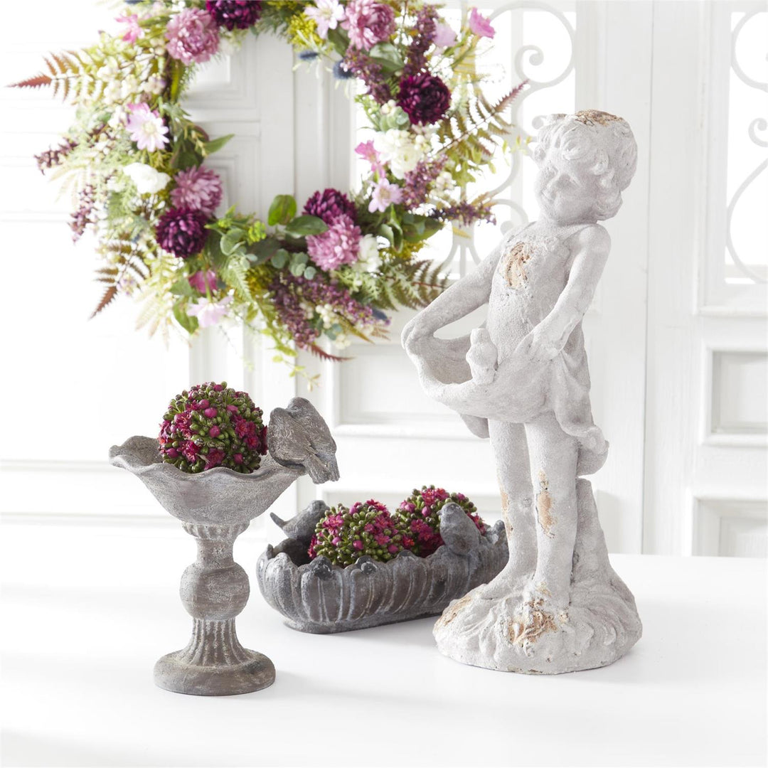 Purple and White Perennials Spring Wreath